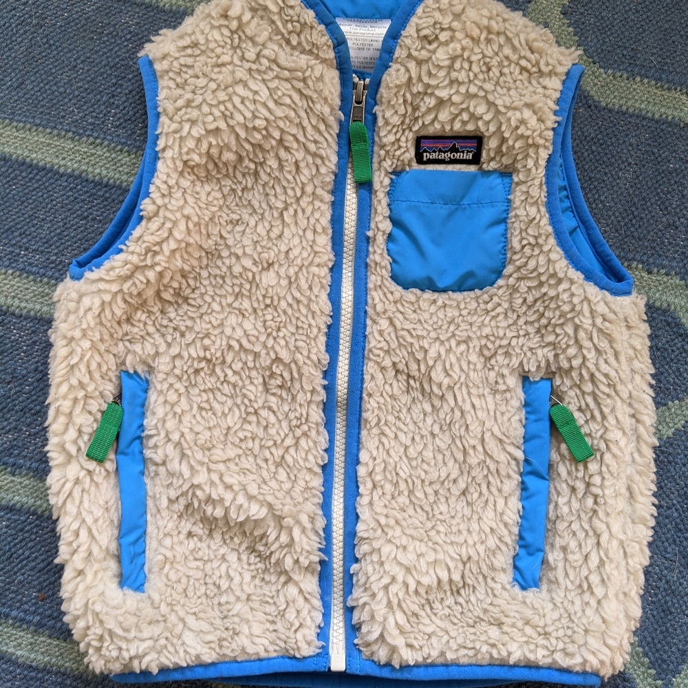 Patagonia 3T sherpa zip-ip vest blue